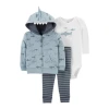 New autumn and winter children's sweatshirt fabric, men's and women's hooded long-sleeved baby three-piece set Specification image